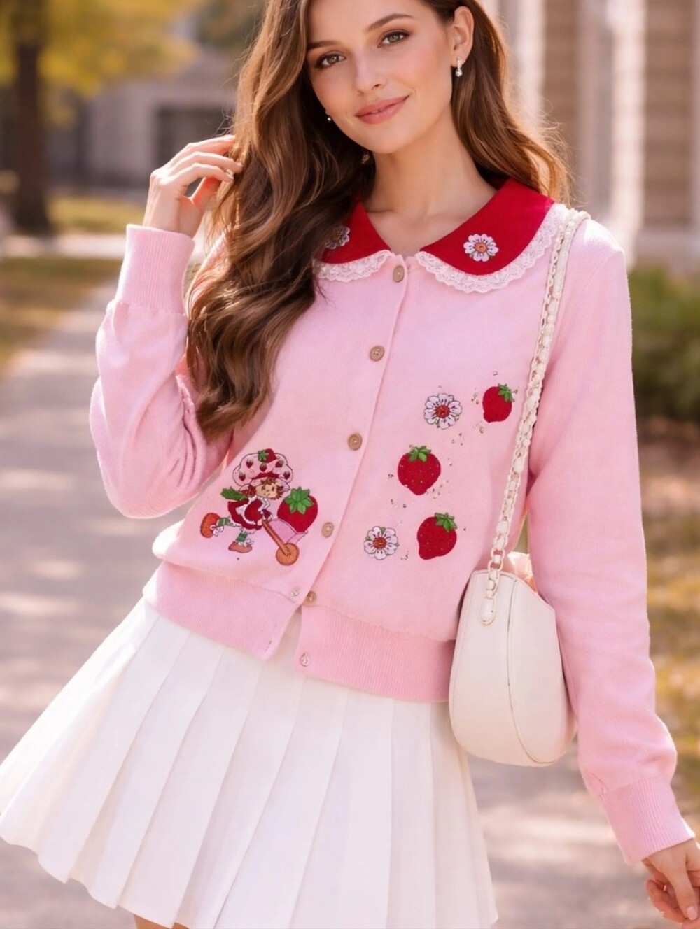 Strawberry Shortcake Pink Cardigan Size XL